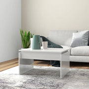 Tavolino da Salotto Bianco Lucido 68x50x38 cm Legno Multistrato 808338