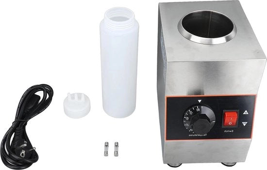 Sauciera elettrica per nacho e formaggio con contenitore da 650 ml - riscaldatore di fudge formaggio-caramello-jam a temperatura variabile (86-185°F) - adattatore per alimentatori di 220V.