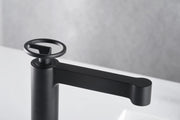 IMEX Miscelatore monocomando per lavabo in ottone nero opaco con cartuccia ceramica Ø26 mm TOP e set 2 flessibili 3-8 inclusi altezza 184 mm canna 135 mm modello BDC033-1NG