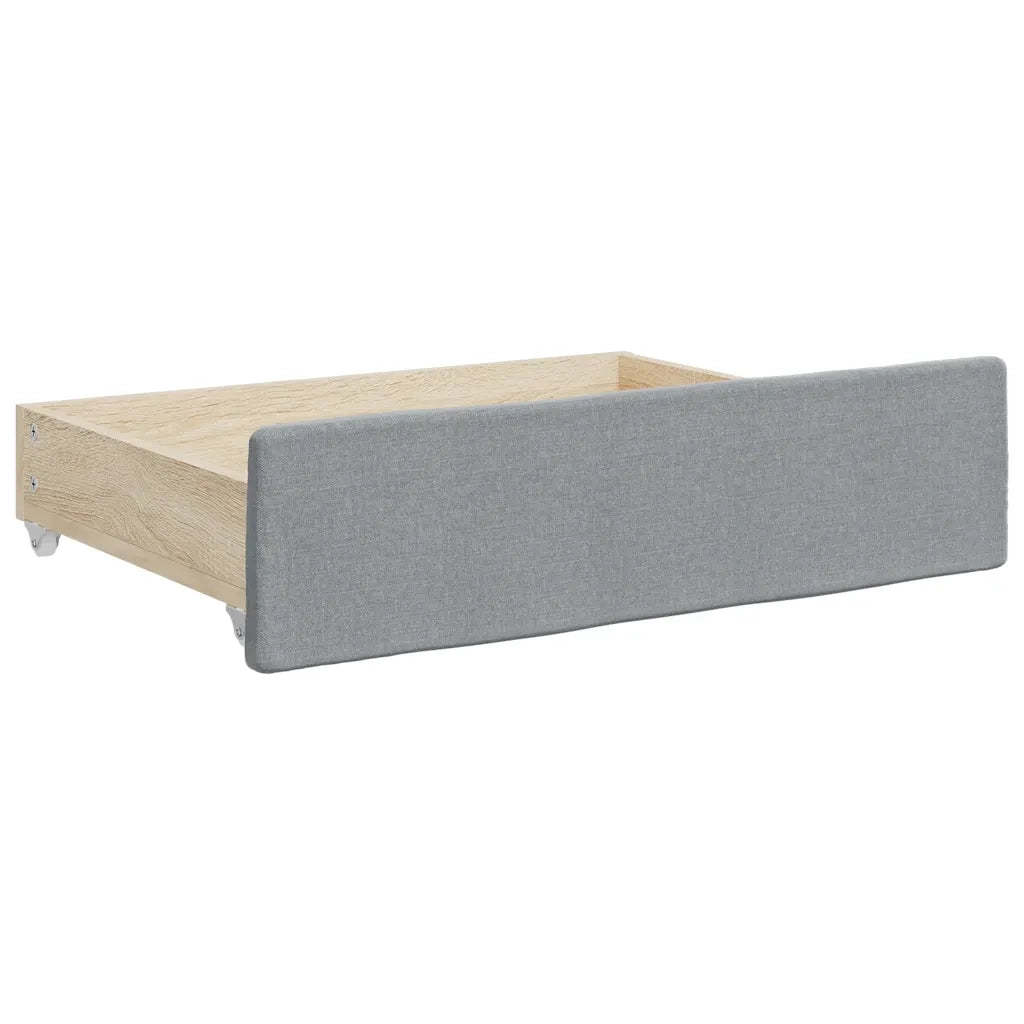 Divano Letto Estraibile Cassetti Grigio Chiaro 100x190 Tessuto 3196895