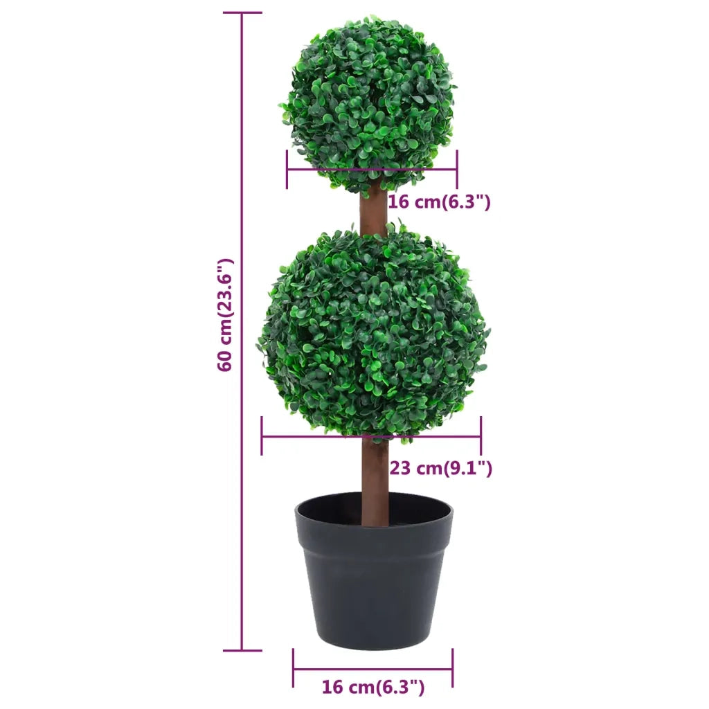 Pianta di Bosso Artificiale a Sfera con Vaso Verde 60 cm cod mxl 67648