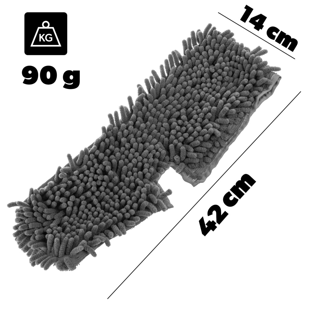 Ricambio per mocio piatto KADAX, testina in microfibra, piatto, 42x14 cm