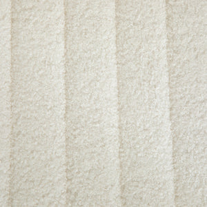 Panca Fondoletto in Tessuto Effetto Ciniglia Gambe a Forcina in Metallo 118,5x46x49,5 cm Crema