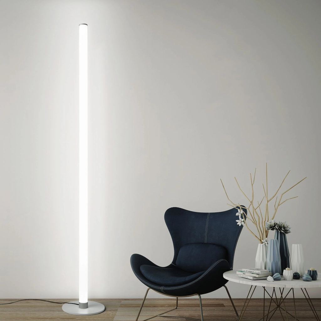 PIRGOS Piantana a LED tubo cilindrio in alluminio altezza 200 cm DIMMERABILE 3000k 4000lm 38,4w