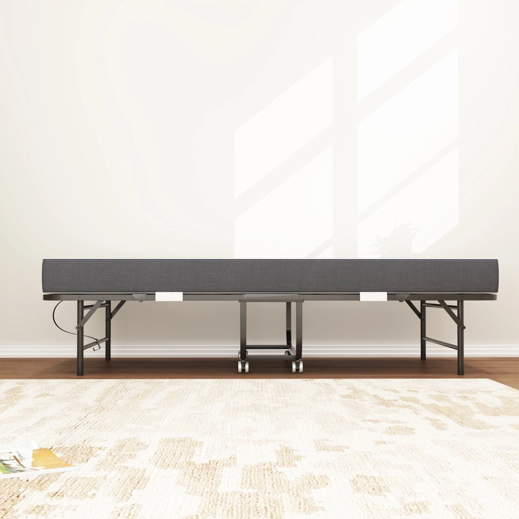 Letto pieghevole singolo 90x190 cm con materasso in schiuma viscoelastica nero