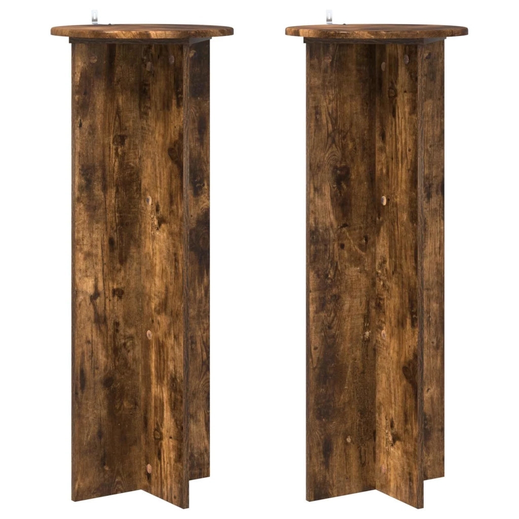 Supporto per piante 2 pcs Rovere Fumo Ø40 x 100 cm