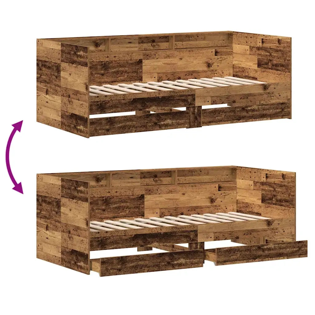 Letto singolo | Letto per adulti | Daybed Legno vecchio 100 x 200 cm Legno multistrato
