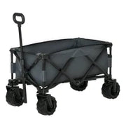 Carrello da Giardino Carico max 70kg con Maniglia Telescopica, in Metallo e Tessuto Oxford, 108x55 cm, Grigio