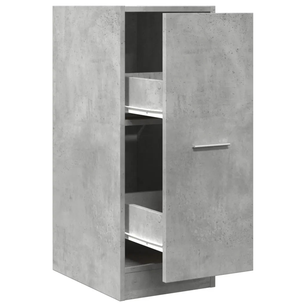Mobiletto da farmacia multifunzionale contenitore 30 x 41 x 77,5 cm design contemporaneo in legno grigio cemento 02_0050604