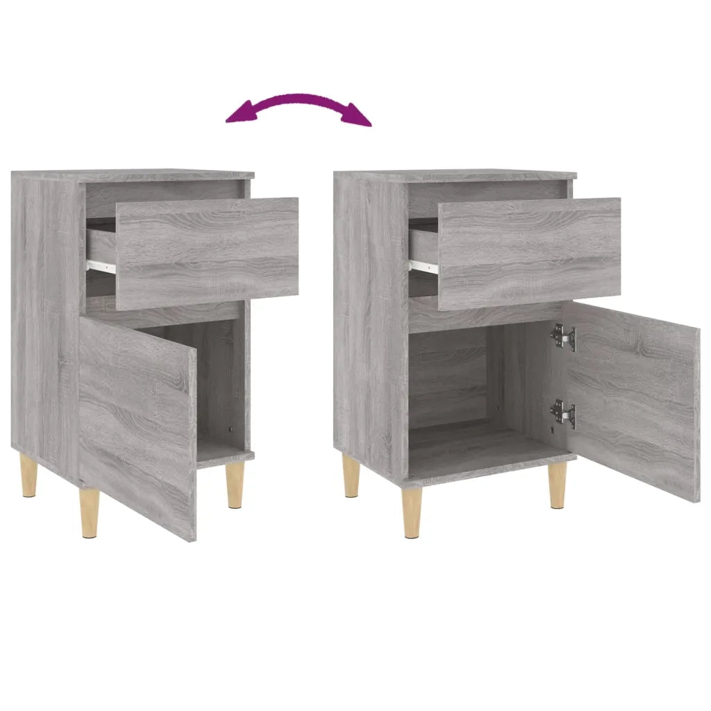 Comodini 2 pz Grigio Sonoma 40x35x70 cm