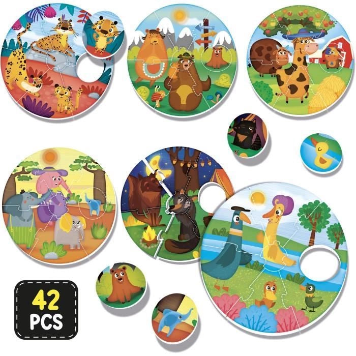 Divertente gioco di puzzle - LISCIANI - Abbina cuccioli e mamme