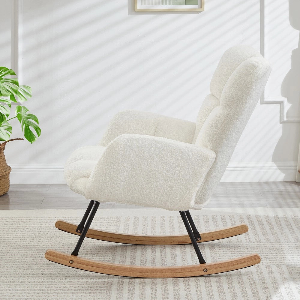 Poltrona a Dondolo ¨C Xylo ¨C Legno e Metallo, Design Scandinavo, 69x89x101 cm