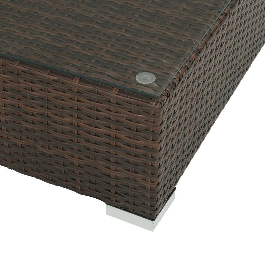 Set Divani da Giardino 8 pz con Cuscini in Polyrattan Marrone 44609
