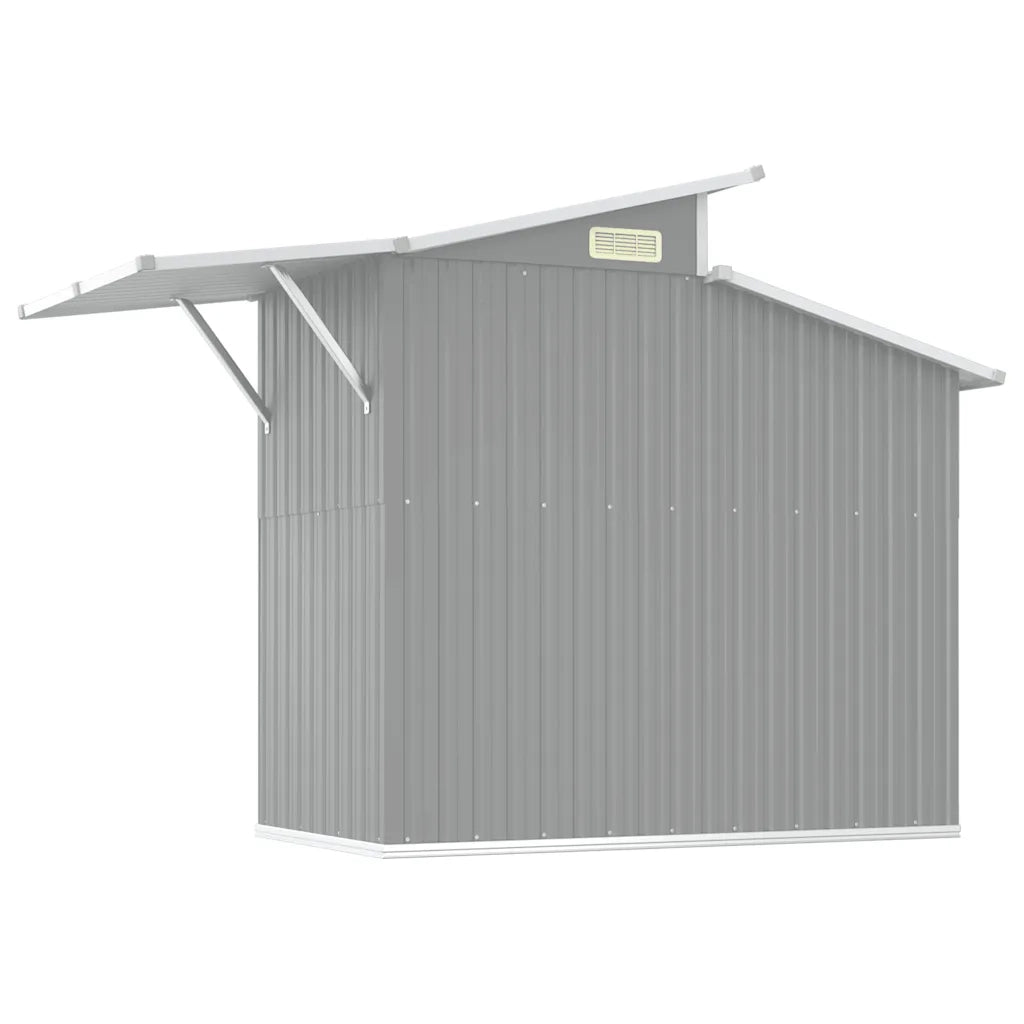 Capanno da Giardino Grigio 270x130x208,5 cm Acciaio Zincato 316243