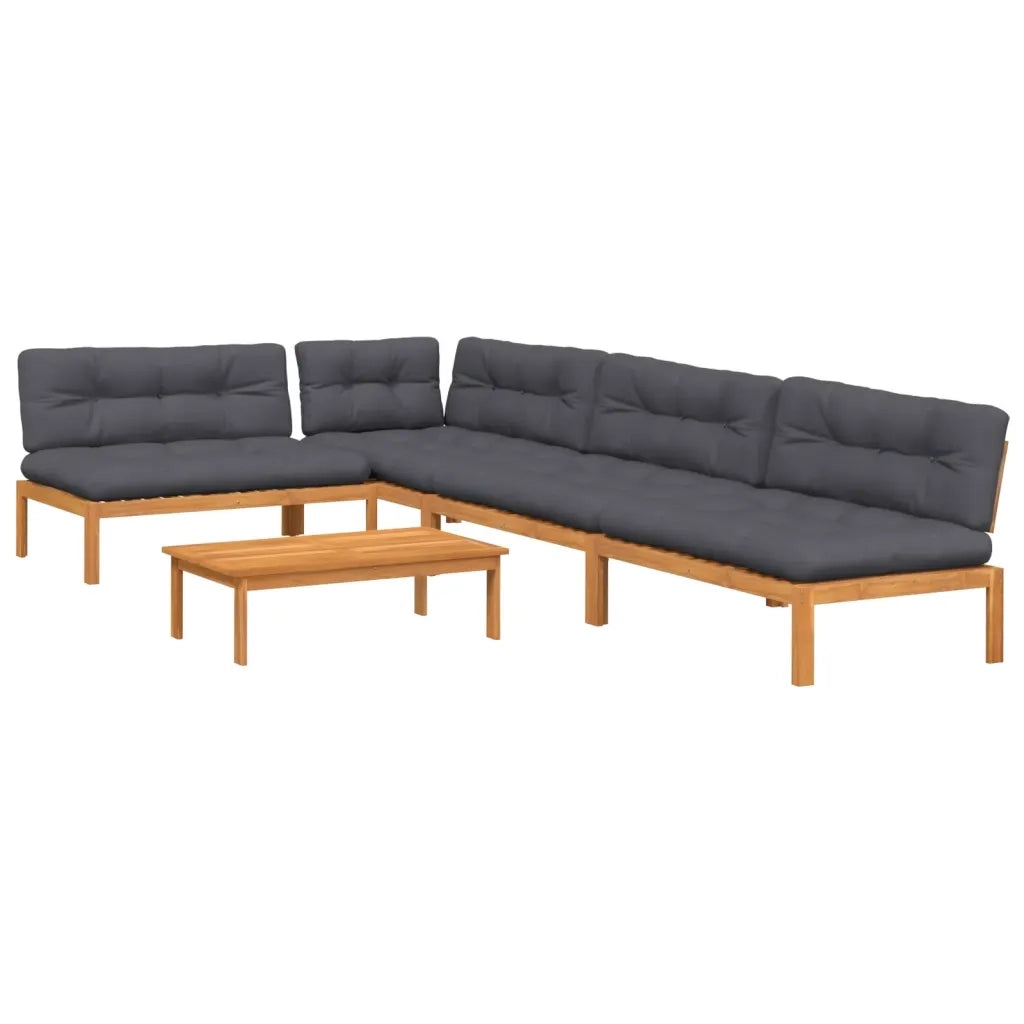 vidaXL Set Divano Pallet Giardino 5pz con Cuscini Massello Acacia