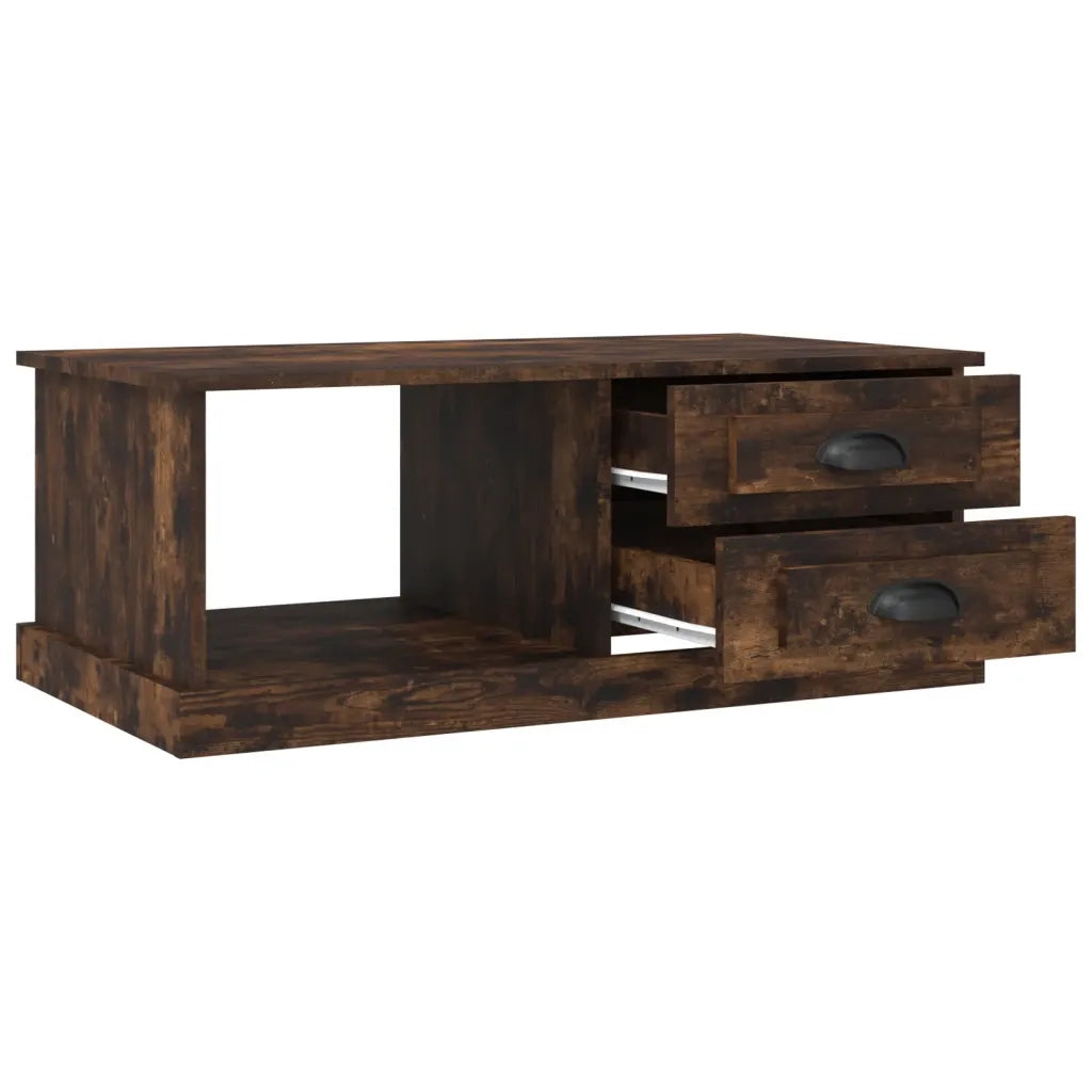 Tavolino da Salotto-Tavolino da soggiorno-Tavolo Rovere Fumo 90x50x35 cm Legno Multistrato