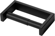 Oggetto di supporto per il rotolo di carta igienica in acciaio inossidabile - fissaggio alla parete - supporto per carta igienica - flessibile - design moderno - finitura cromata (nero opaco) - supporto per carta igienica
