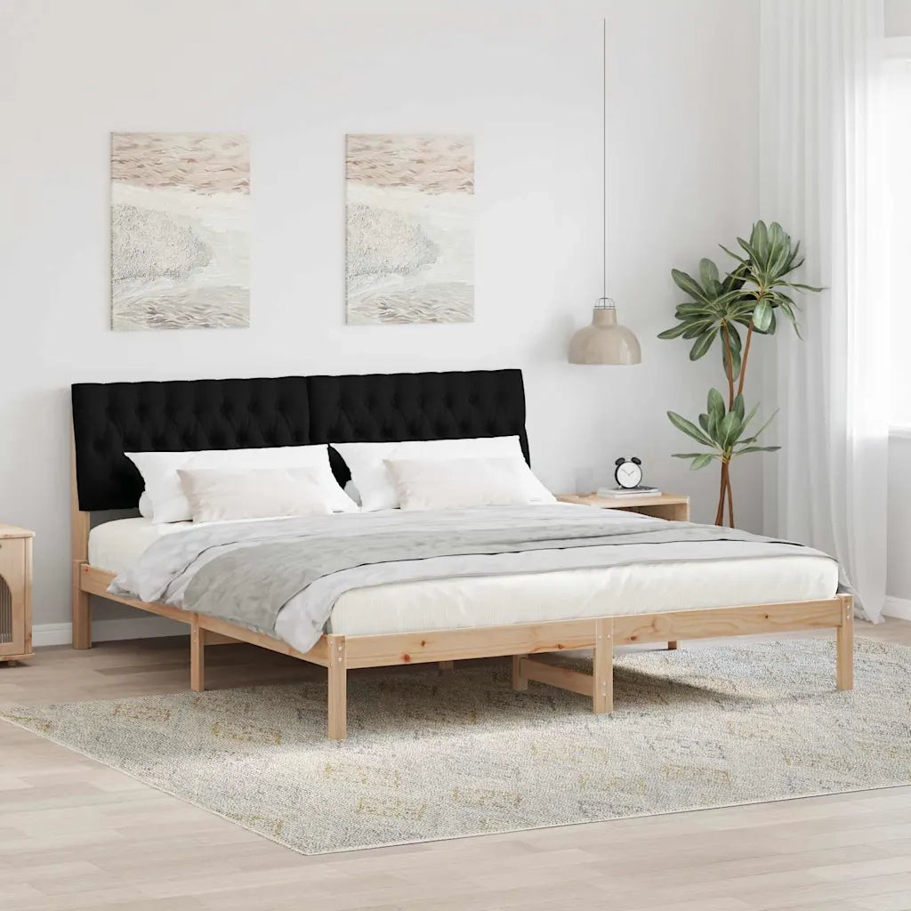 Letto con Testiera Rivestita con testiera Marrone 180 x 200 cm 3394385