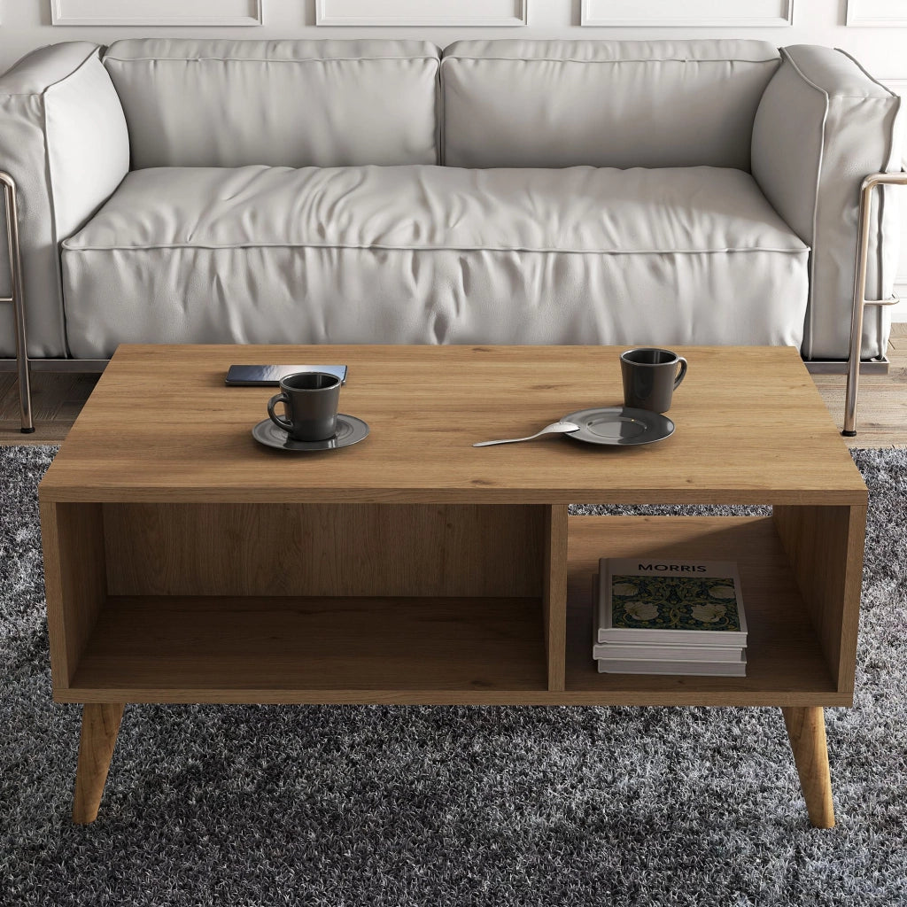 Tavolino in legno "Exxen" - 90 x 41 x 54 cm - Marrone