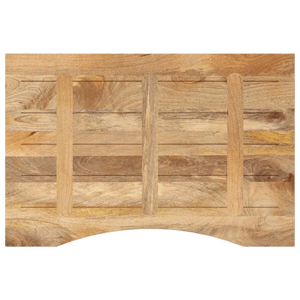 vidaXL Piano Scrivania con Curva 100x50x2,5cm Massello Grezzo di Mango