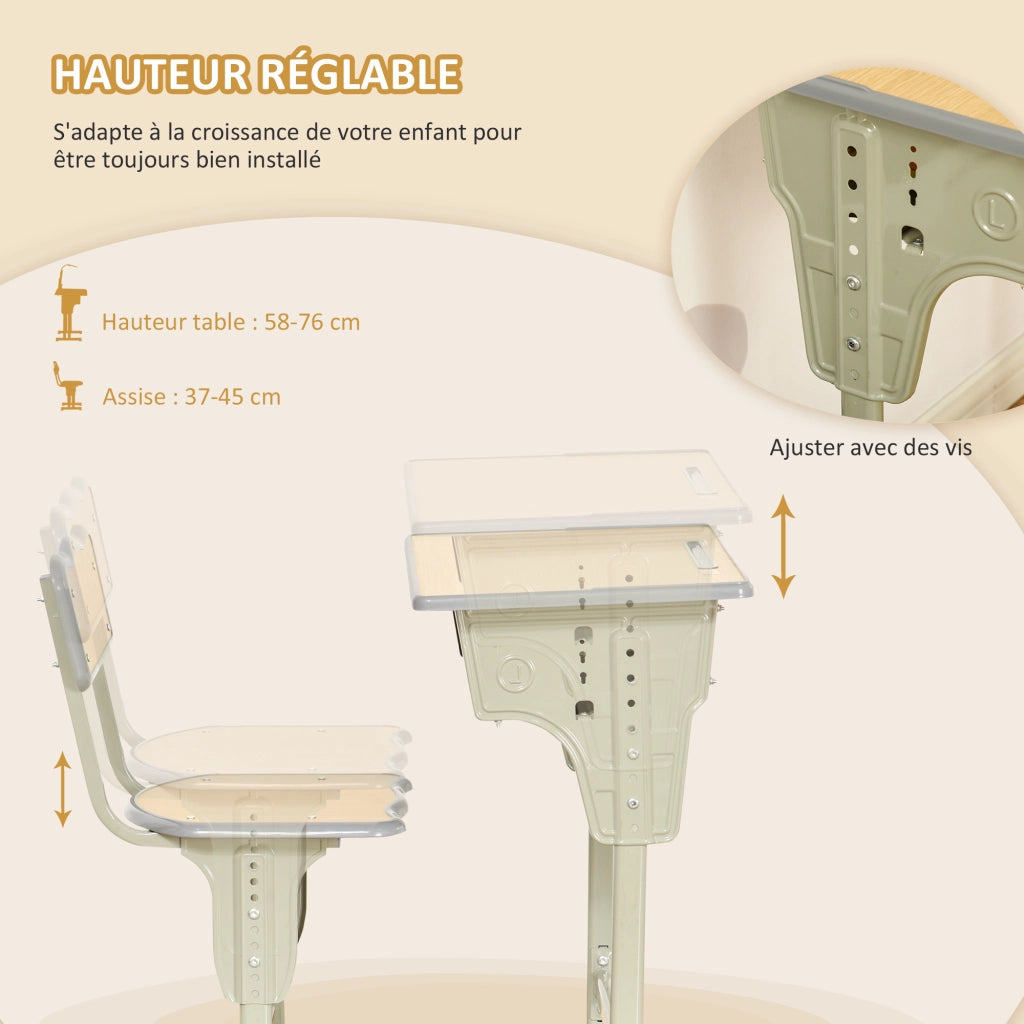 Scrivania Bambini Vintage ¨C zephmum ¨C Legno Chiaro 90x50x75 cm