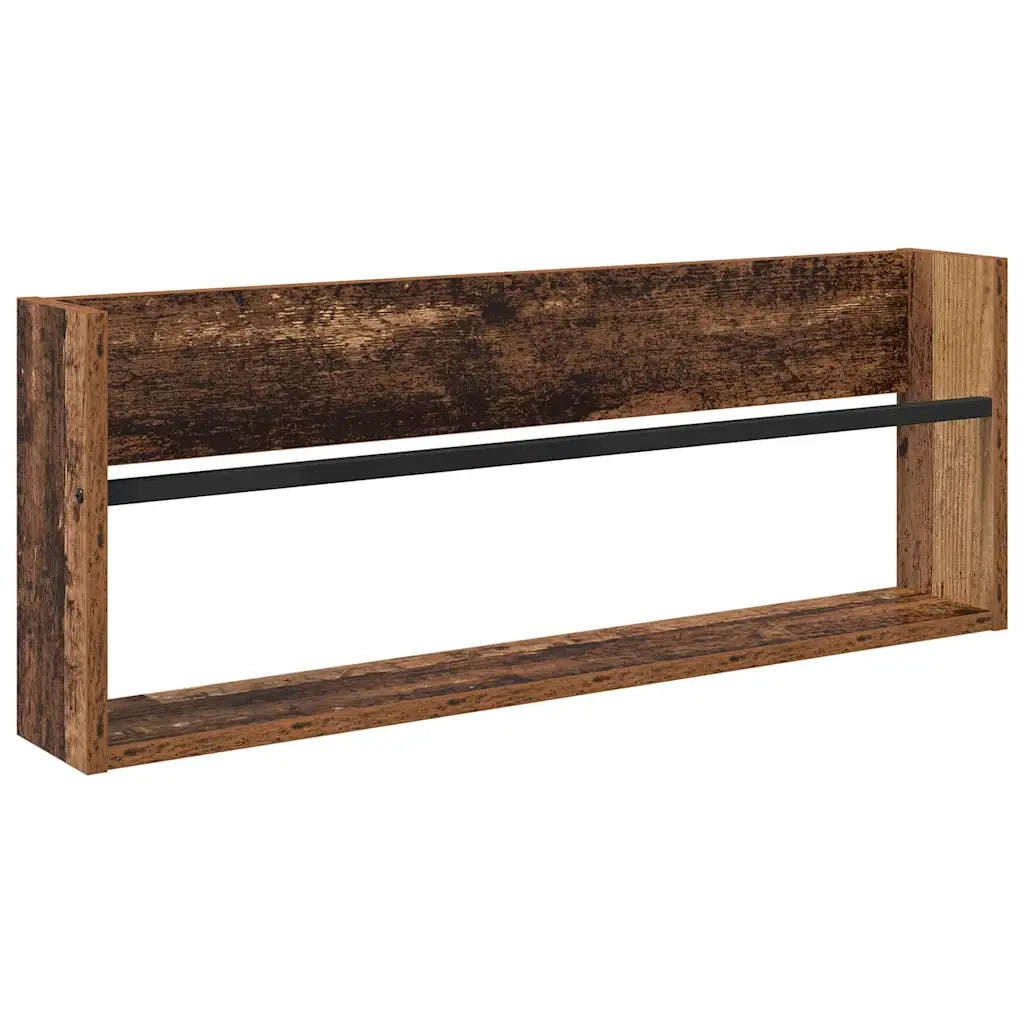Scaffale per riviste 2 pz Legno vecchio 80 x 12 x 30 cm CFW8681200
