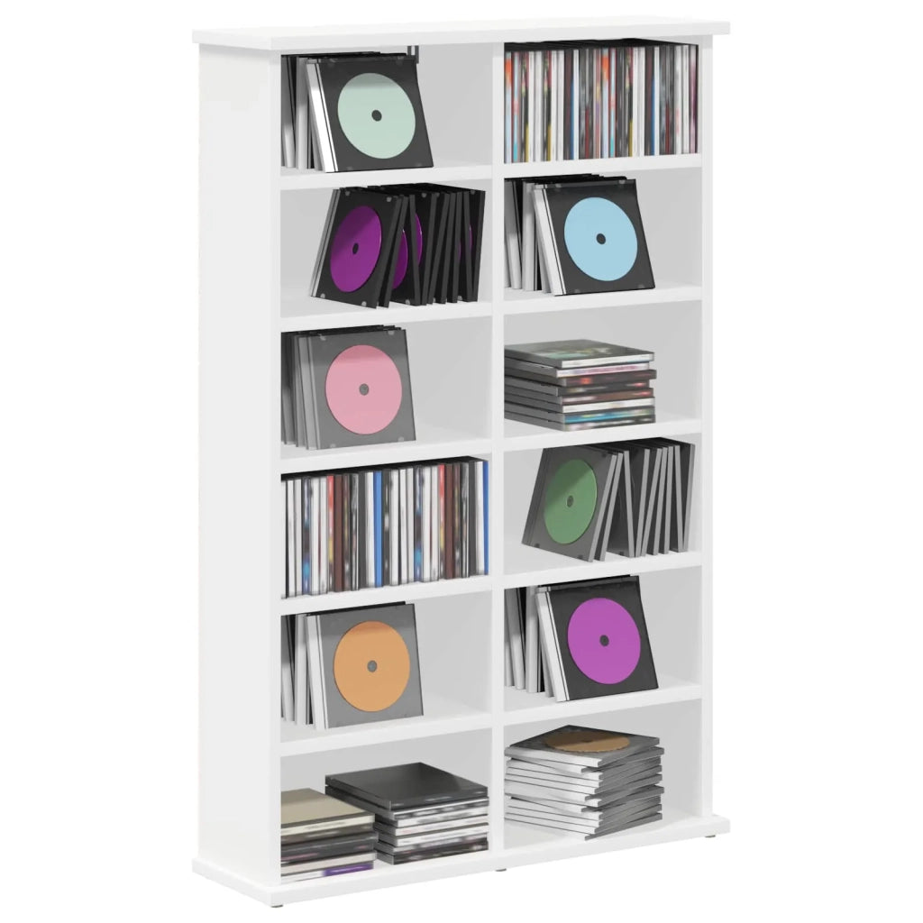 Mobile per CD Bianco 60 x 17 x 92 cm Legno ingegnerizzato 8012730