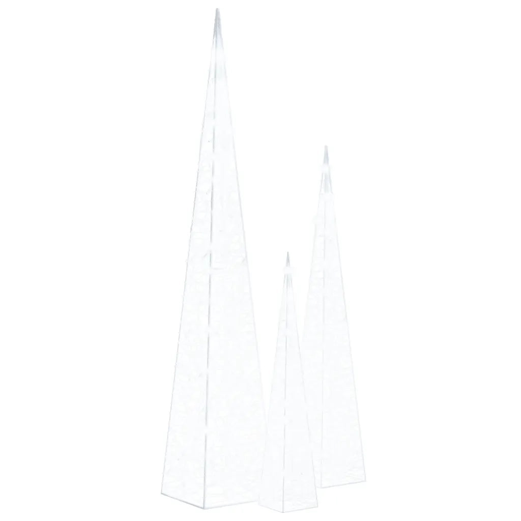 Set Coni Luce LED Acrilico Decorativo Bianco Freddo 60/90/120cm 328972