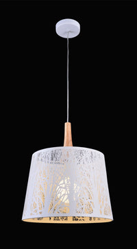 Lampada pendente Modern in Metallo e Legno Lantern Bianco