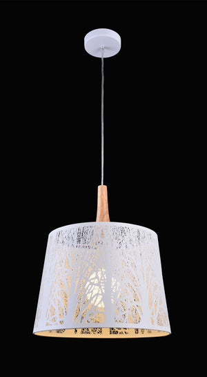 Lampada pendente Modern in Metallo e Legno Lantern Bianco