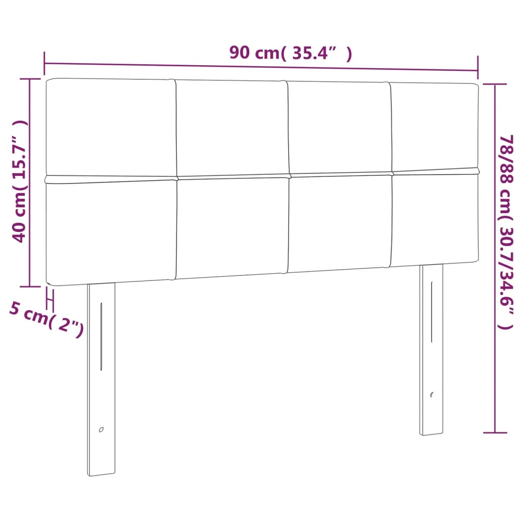 Testiera a LED-Testata con LED Rosa 90x5x78/88 cm in Tessuto 816812