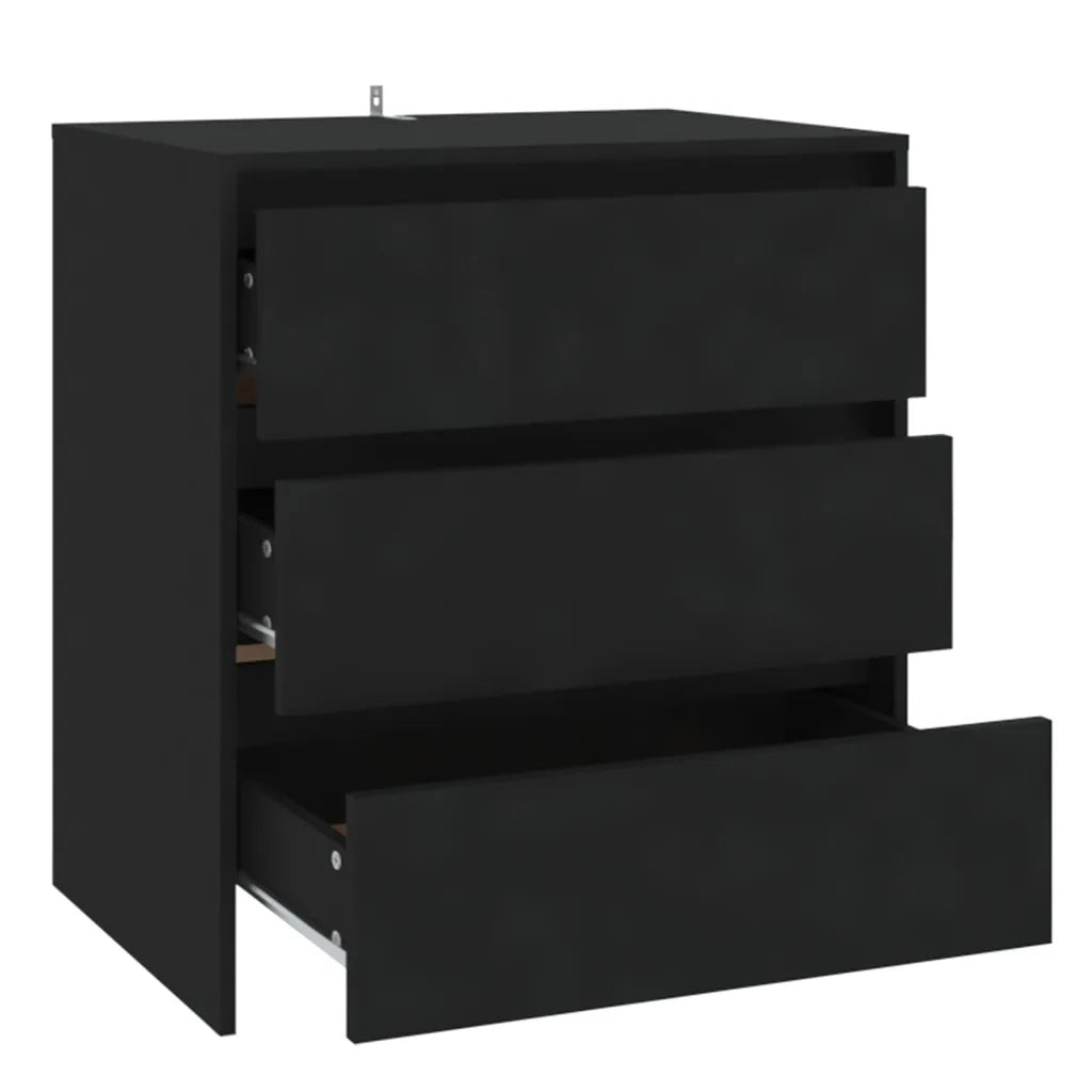 Credenza | Madia | Buffet da pranzo | Armadio da pranzo Nera 70x41x75 cm in Truciolato