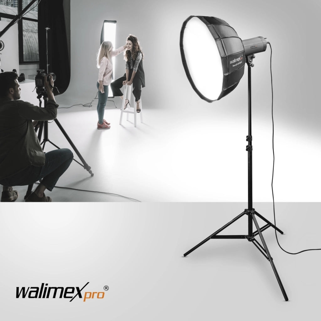 Studio Line Beauty Dish Softbox QA85 Beauty Dish Light Shaper, 85cm, profondità 40cm, pieghevole, con griglia, diffusore interno ed esterno, per flash da studio Speedlite 22455