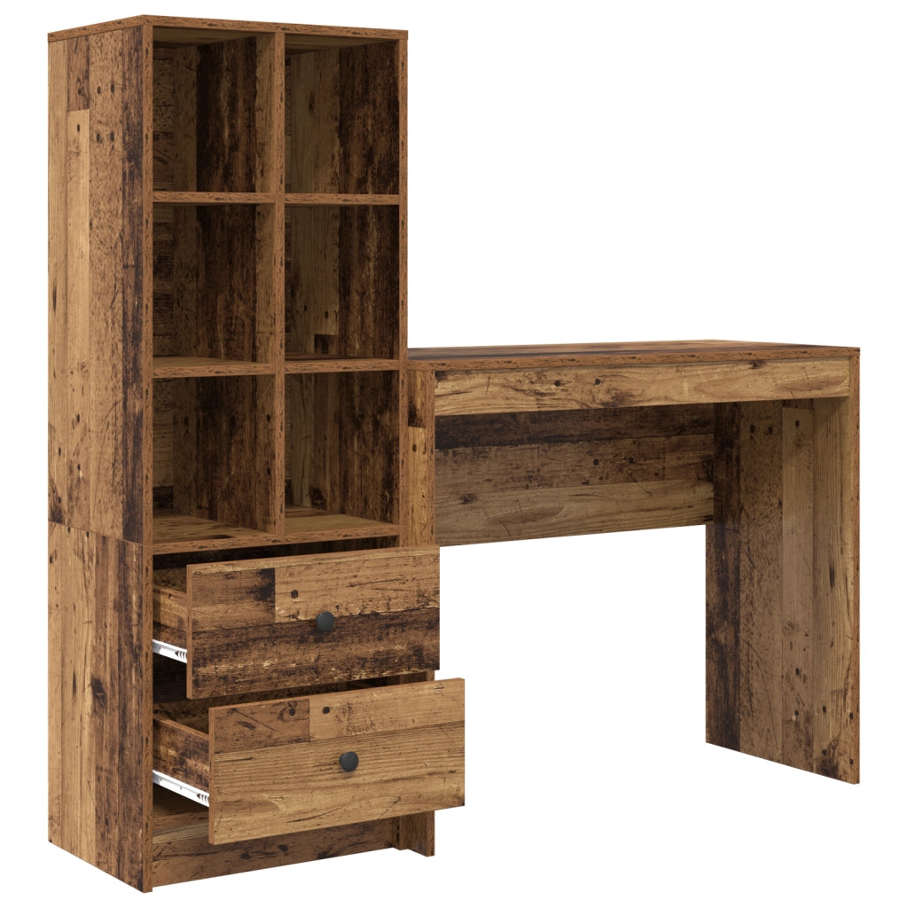 Scrivania con Stoccaggio Legno Vecchio Legno Ingegnerizzato