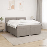 Letto box spring con materasso Tortora 200 x 200 cm Tessuto 3452758