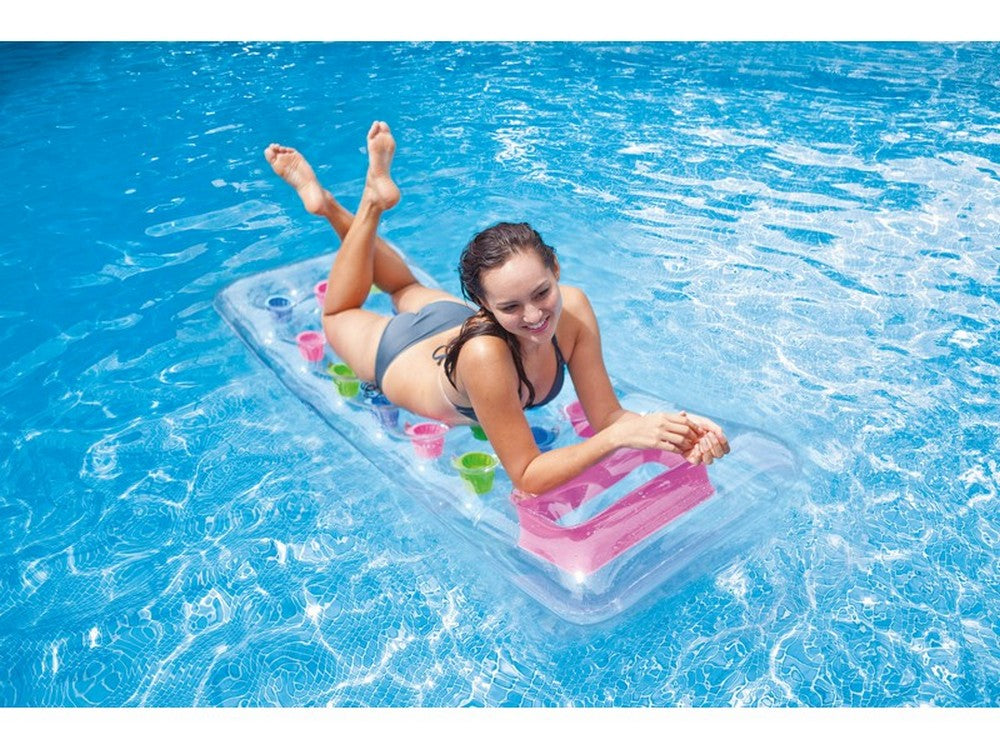 materassino gonfiabile 18 buchi trasparente cm. 188x71 cod:ferx.vit42984