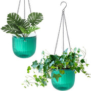 Pannelli per piante pendenti, portapannelli esterni con catena, kokosnoot, grande capacità di contenimento (set da 2 trasparente verde 16,5 cm)