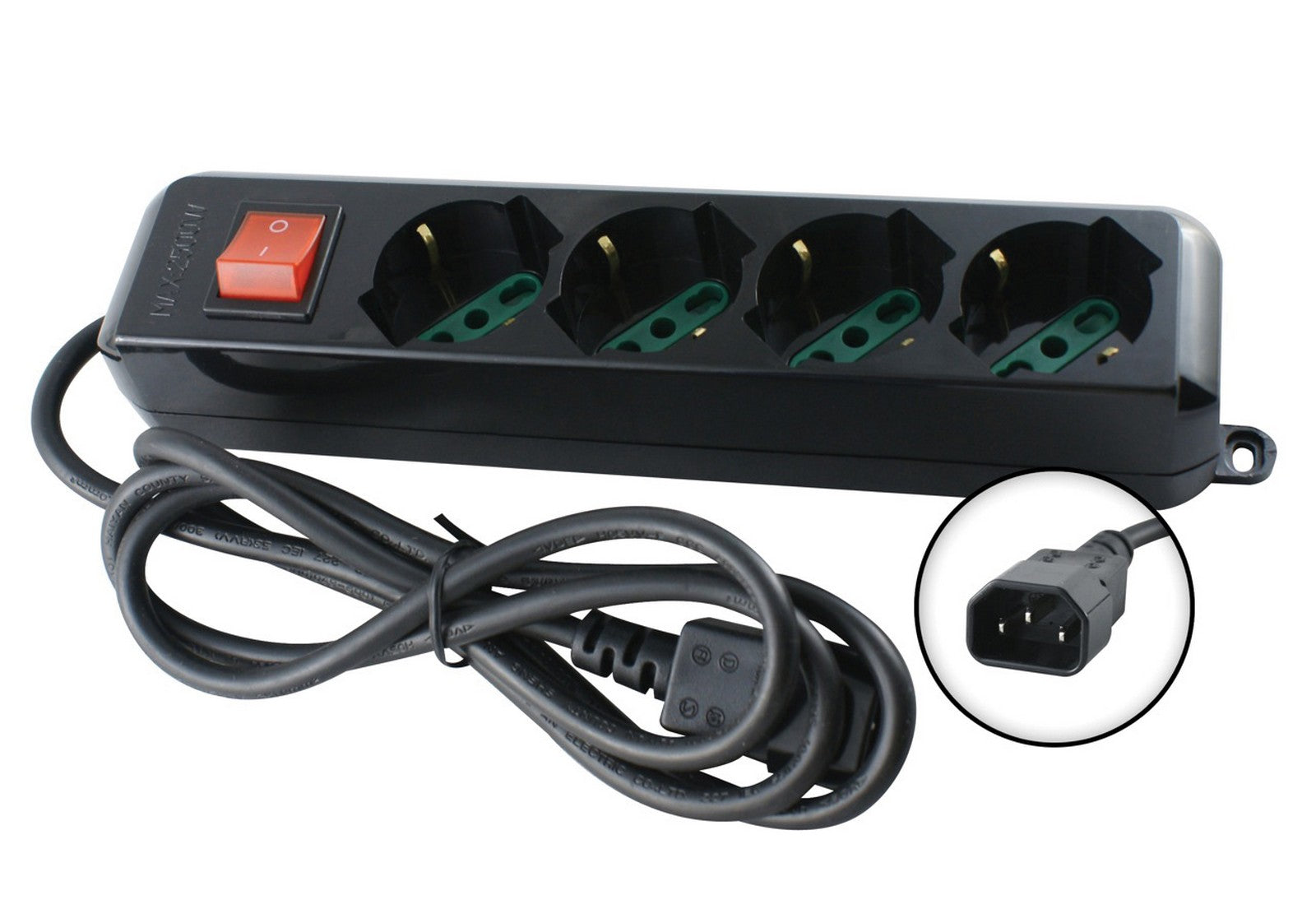 multipresa 4bipasso/schuko+interruttore luminoso spina iec gruppo continuita' cod:ferx.13138