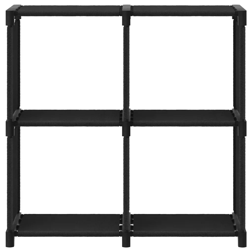Mensola con 4 Vani a Cubo Nera 69x30x72,5 cm in Tessuto CFW3698206