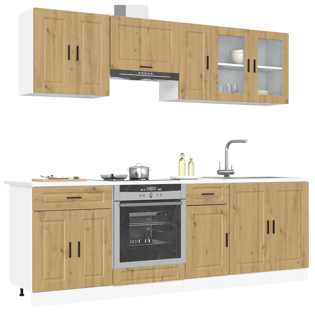 Set Mobili da Cucina 8 pz Kalmar Rovere Artigianale Truciolato 3314850