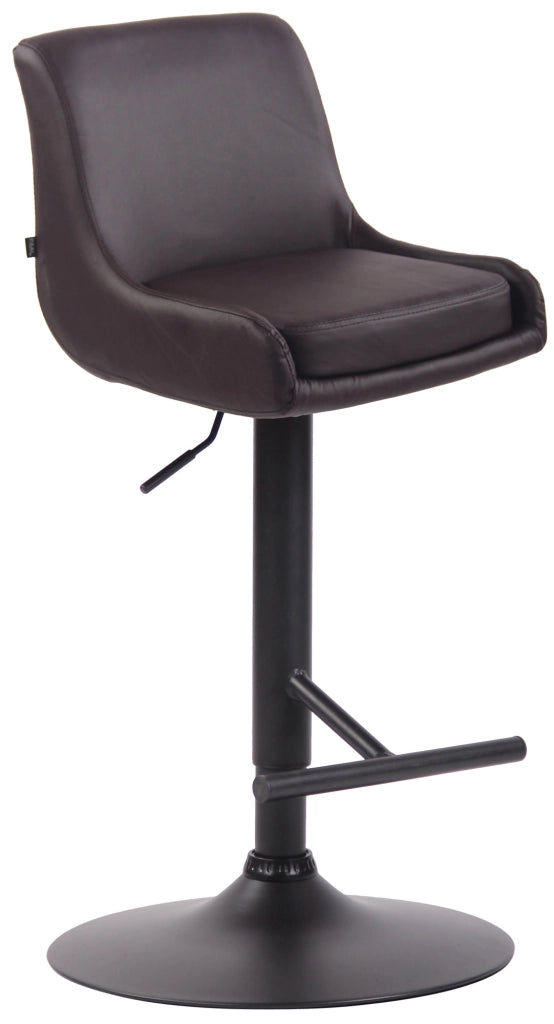 Sgabello Bancone Club in Similpelle marrone,nero