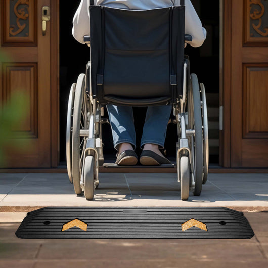 Rampa in gomma per marciapiede e soglia 1100 x 406 x 50 mm max 50 t con elementi riflettenti