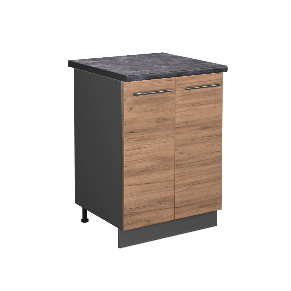 Mobiletto base cucina Fame-Line Rovere dorato/Antracite 60 cm, PL Antracite Vicco