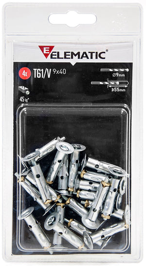 elematic blister tassello t61/oa9 occhiello aperto 4 pz cod:ferx.13143