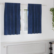 Tende Blackout  con nastro superiore 2 pezzi Blu scuro in velluto