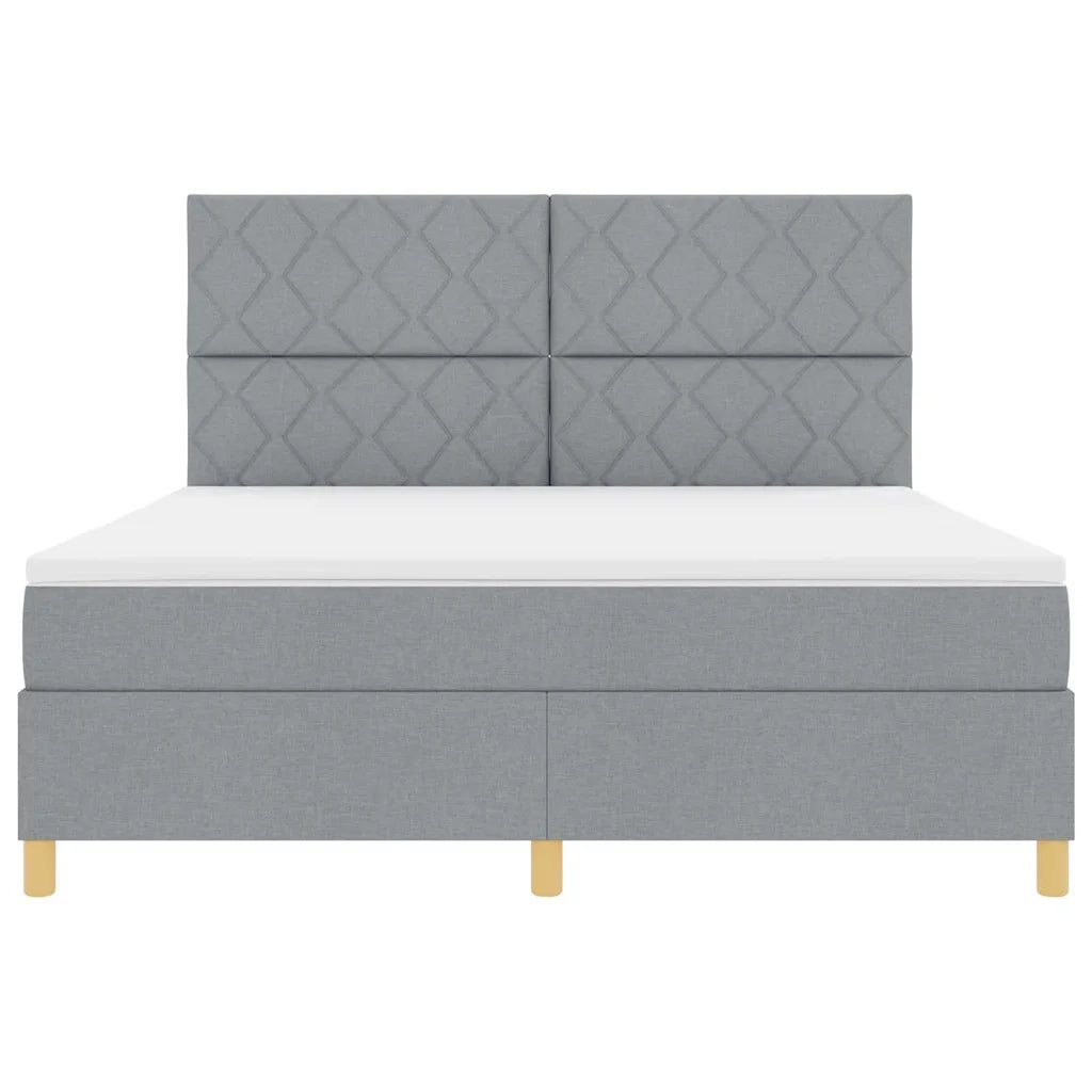 Letto a Sorgente LED Grigio chiaro 180 x 200 cm Tessuto 3343194