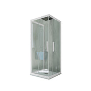 Box doccia 3 lati scorrevole 70x120x70 CM H 200 Vetro Trasparente Profilo Bianco Matt mod. Kolors Trio