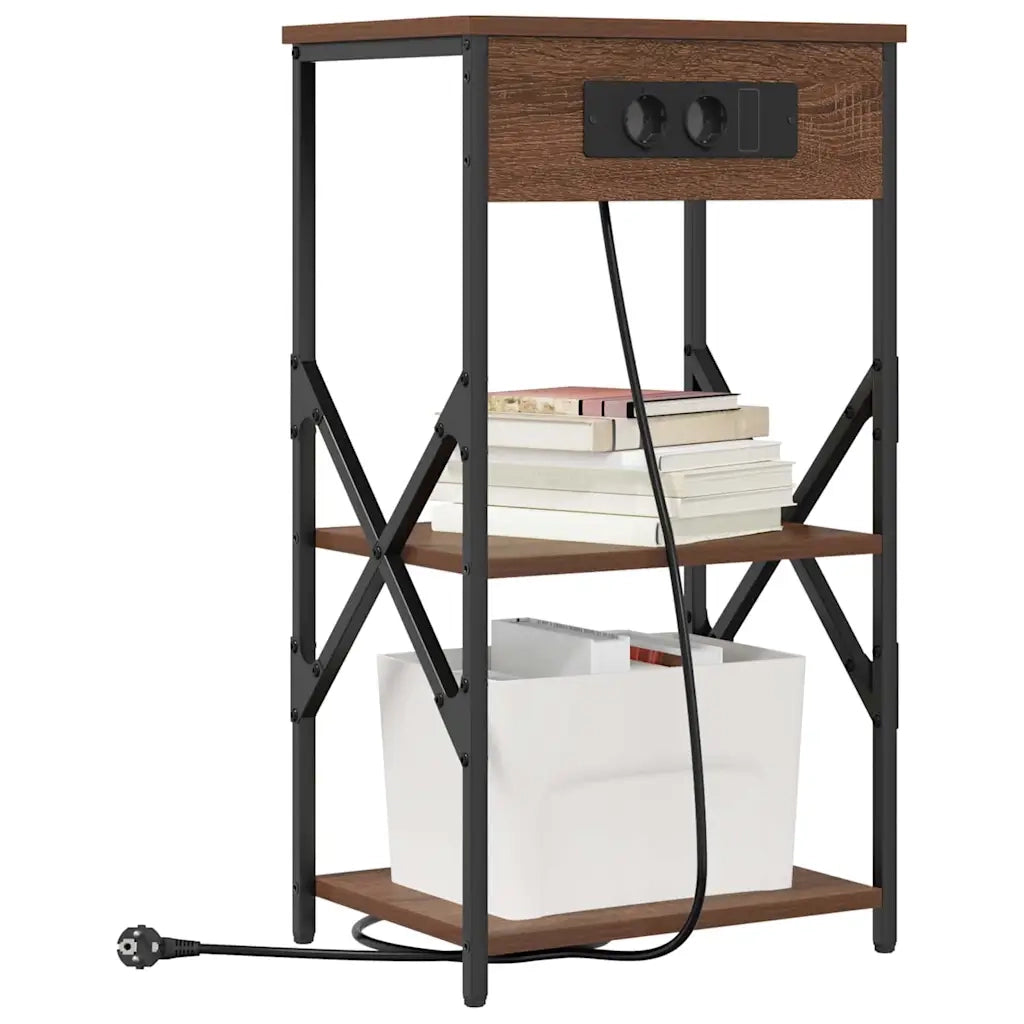 Armadio da Notte con lo scaffale Rovere Marrone 41 x 31 x 76 cm 859533