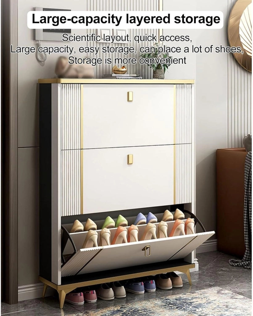 scarpiera Scarpiera - Organizer per scarpiera con secchiello ribaltabile autoportante con 3 cassetti ribaltabili per armadio, corridoio, camera da letto - Scarpiera nascosta per risparmiare spazi