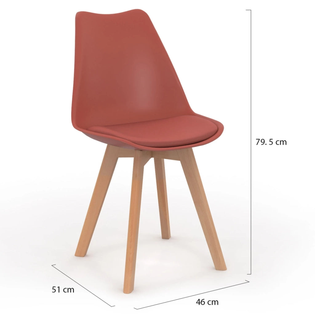 IDMarket - Set di 6 sedie scandinavo gris scuro x2, beige x2, terracotta x2 SARA